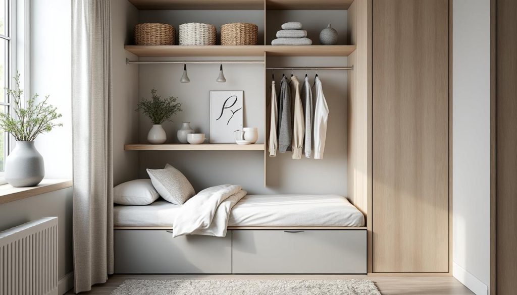 découvrez nos astuces pour optimiser l'espace de votre chambre avec le meuble gain de place 110 high, alliant fonctionnalité et design élégant.